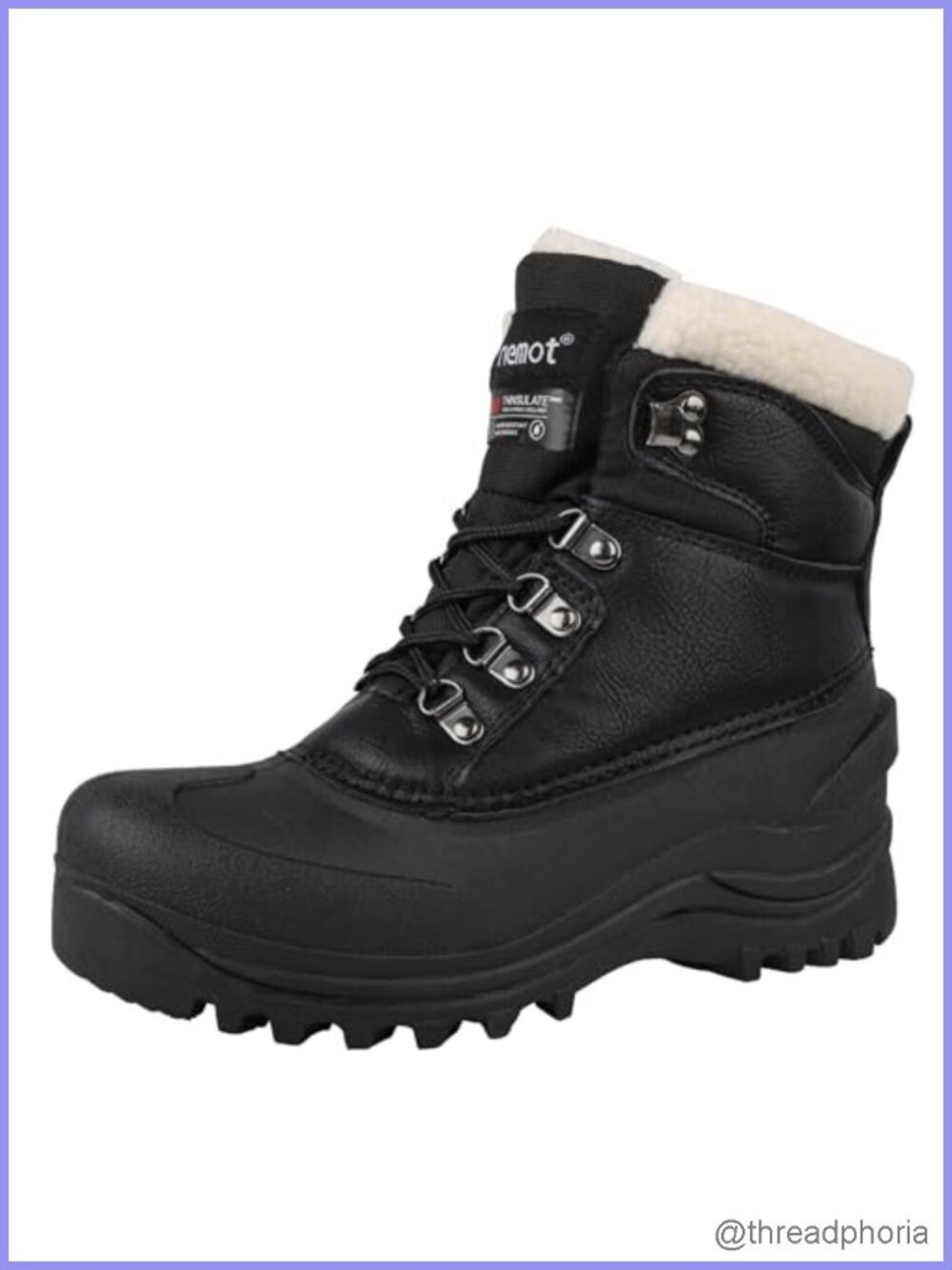 Women's Waterproof Fur Lined Winter Ankle Snow Boots Non Slip Lace Up